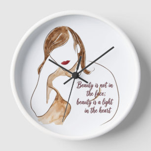 Horloge Portrait Minimaliste Élégant avec Citation