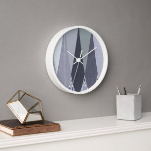 Horloge Pots Chevron Gris Cendré Imprimer