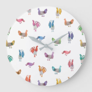 Horloge pour aquarelle de poulet