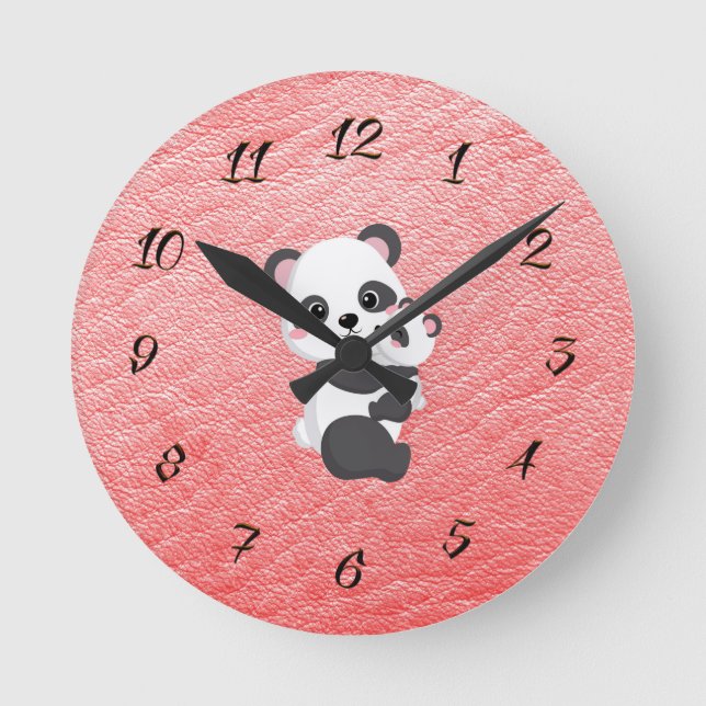 Horloge pour enfants chambre avec maman et bébé pa (Recto)