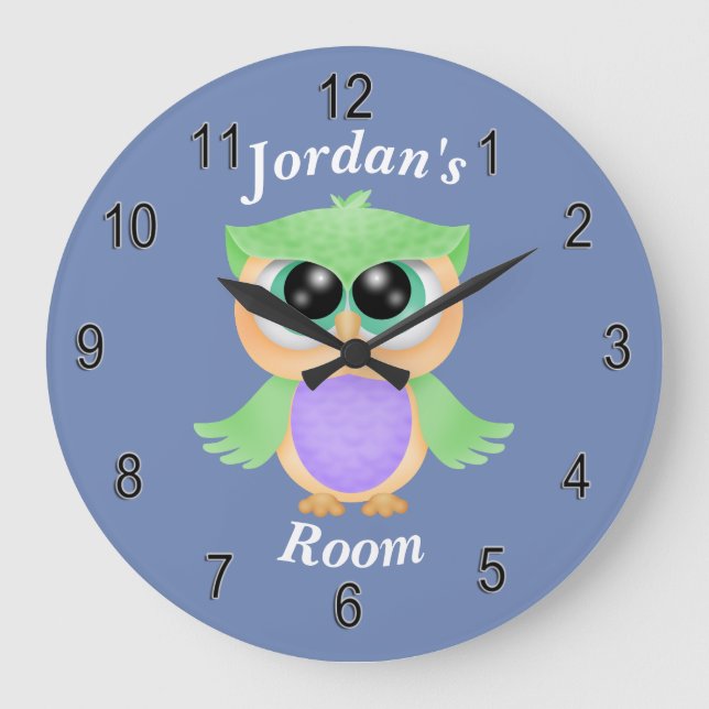 Horloge pour enfants Chouette pour bébé mignonne (Recto)