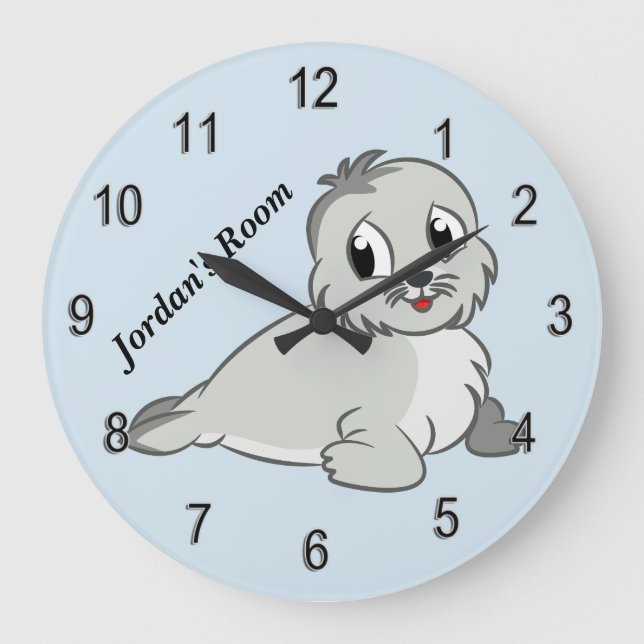 Horloge pour enfants Joli phoque bébé (Recto)