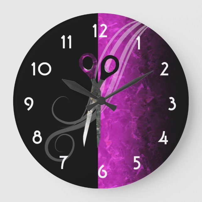 Horloge pourpre à la mode de salon de coiffure (Recto)