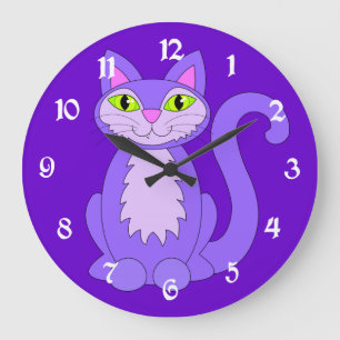 Horloge pourpre de chat de Snaggletooth