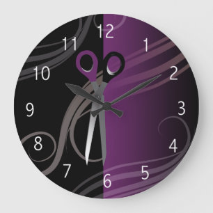 horloge pourpre élégante de salon de coiffure