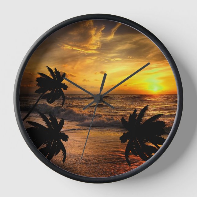 HORLOGE POURSUITE DES COUCHERS DE SOLEIL PAYSAGE OCÉANIQUE (Recto)