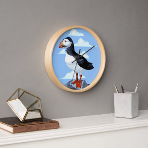 Horloge Puffin Cute Oiseau de mer Atlantique