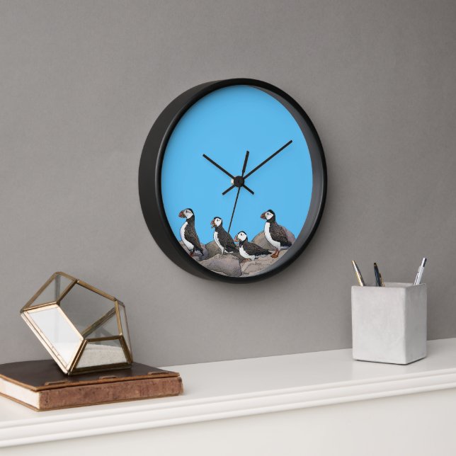 Horloge Puffins de l'Atlantique (Bureau)