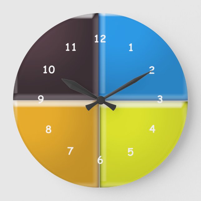 Horloge - Quatre Carrés de couleur (Recto)