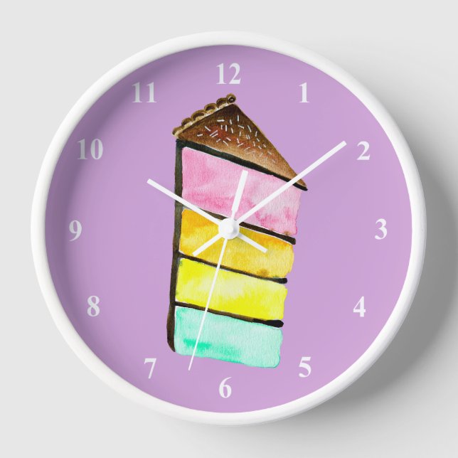 Horloge Rainbow Cake watercolor (Recto)