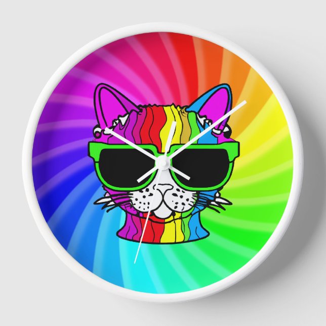 Horloge Rainbow Cat Twirl (Recto)