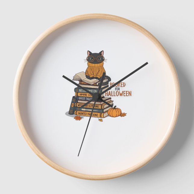 Horloge Réservé Pour Halloween Amoureux des chats Classic  (Recto)