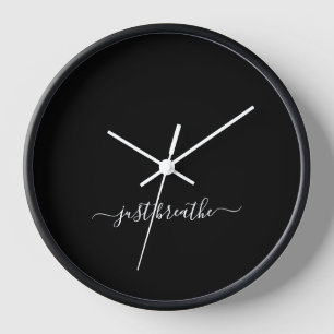 Horloge Respire juste le yoga noir
