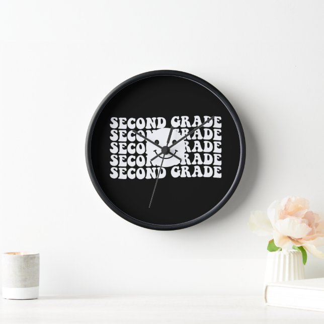Horloge Retour à l'école Enseignant de deuxième année (Maison)