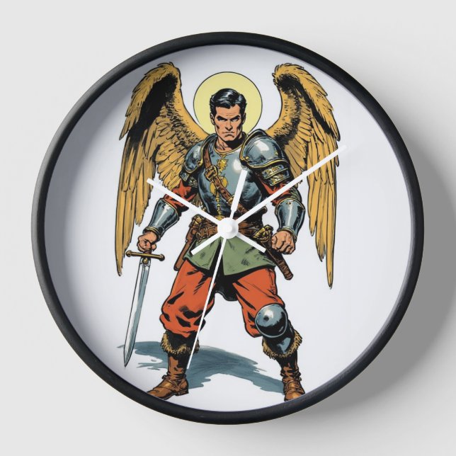 Horloge Retro Comic Book Style St Michael Wall Clock (Recto)