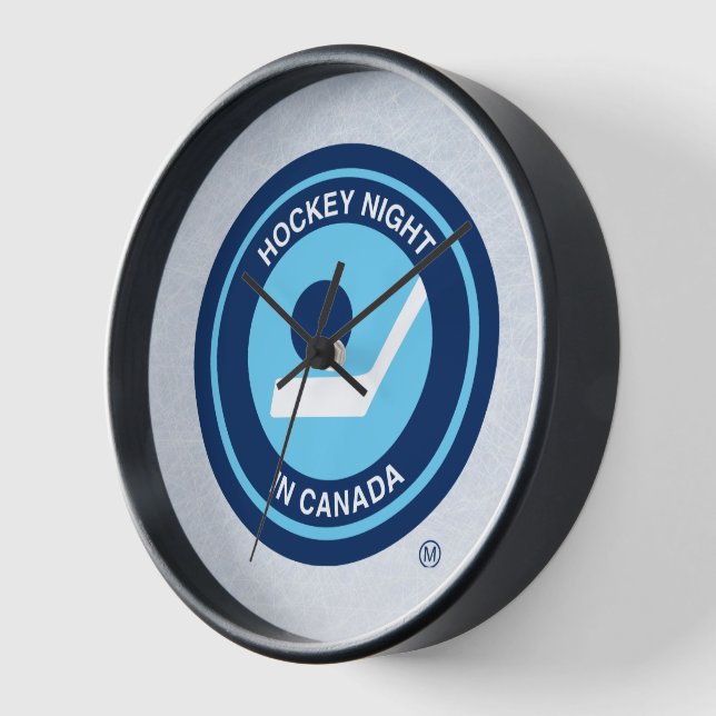 Horloge rétro de la nuit de hockey (Angle)