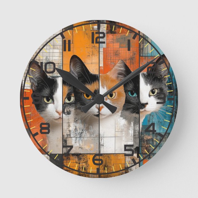 Horloge Rétro, Horloge Chat, Rétro (Recto)