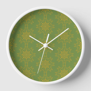 Horloge Retro Mandala Avocado en bois encadrée