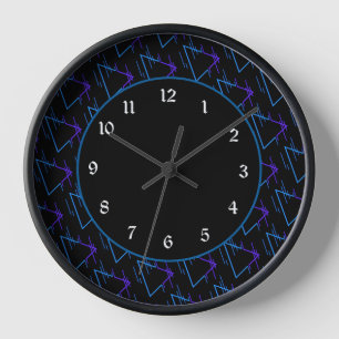 Horloge Retro Neon Motif géométrique 2