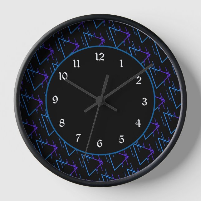 Horloge Retro Neon Motif géométrique 2 (Recto)