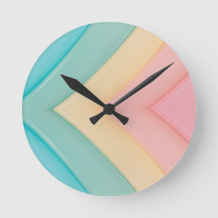 Horloge Retro Pastel Rainbow Wall