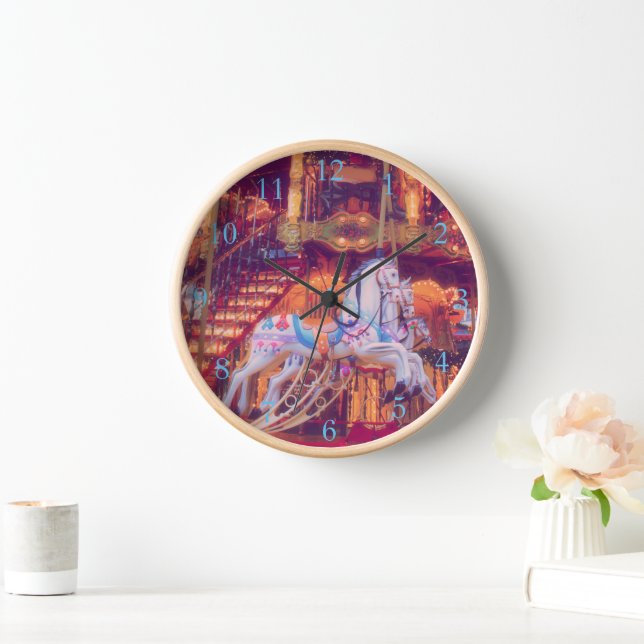 Horloge rêve d'enfance - vieux cheval carrousel (Maison)