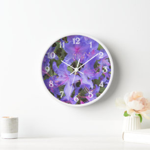 Horloge Rhododendron pourpre fleurit