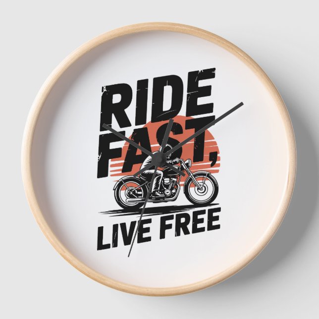Horloge Ride Fast Live Bicyclist T-shirt (Recto)