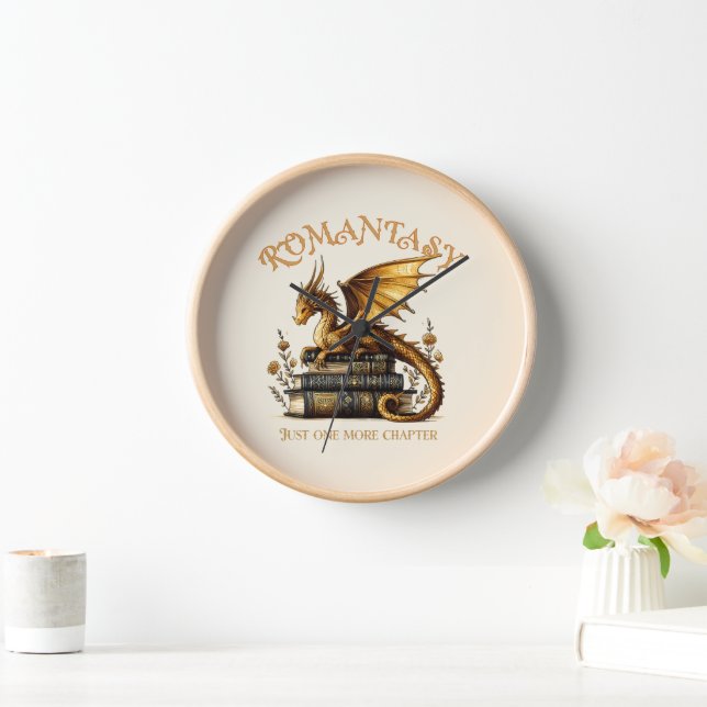 Horloge Romantasy Dragon Books Juste un chapitre de plus (Maison)