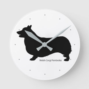 Horloge Ronde コ ー ー 掛 ギ け Welsh Corgi clock