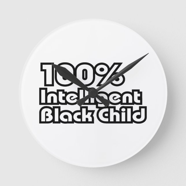 Horloge Ronde 100% Enfant noir intelligent (Recto)