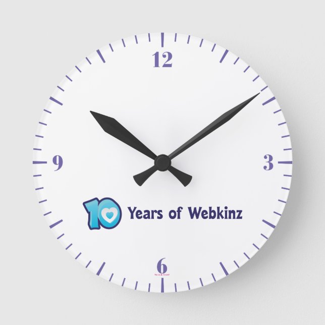 Horloge Ronde 10 ans de Webkinz Logo (Recto)