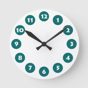 Horloge Ronde 12 fantômes - White with Moss Green on White