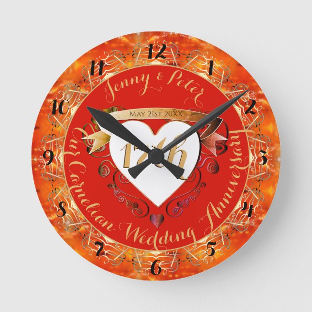 Horloge Ronde 17e anniversaire de Mariage Carnelian (Recto)