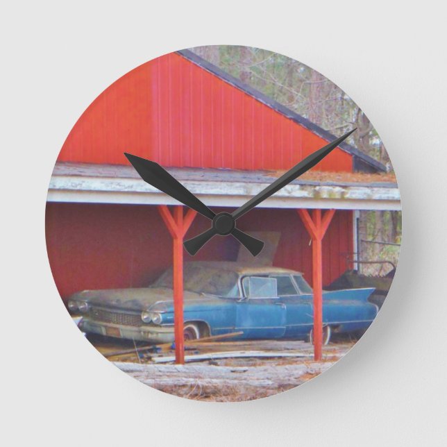 Horloge Ronde 1960 BLUE SADAND DEVILLE Antique voiture (Recto)