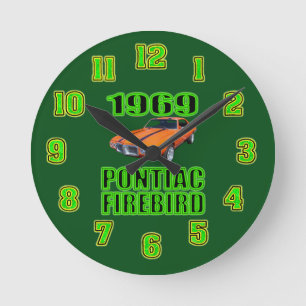 Horloge Ronde 1969 Pontiac Fire Bird Clock.