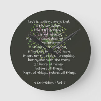 Horloge Ronde 1 Corinthiens 13: 4-7
