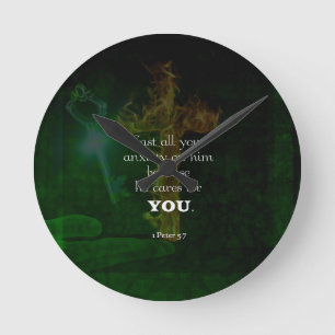 Horloge Ronde 1 Pierre 5:7 Mise en oeuvre des versets de la Bibl