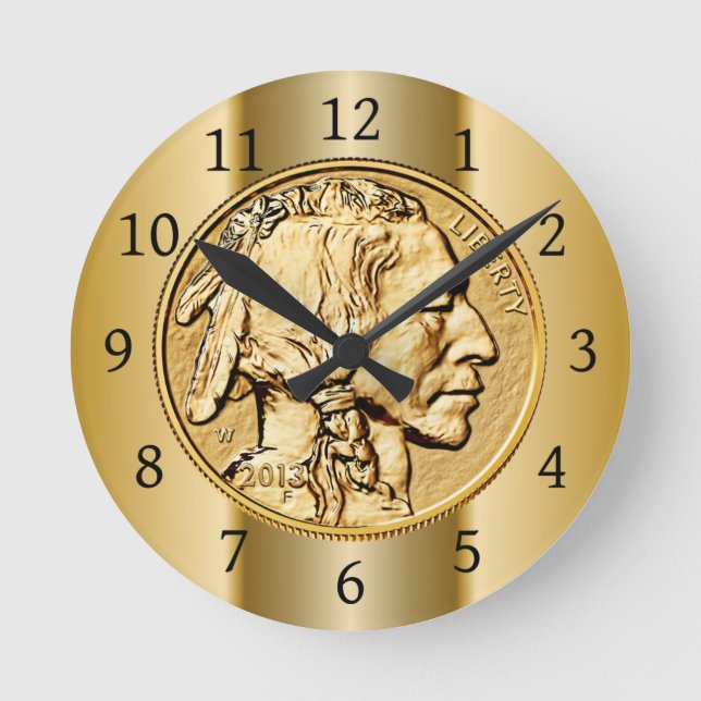 Horloge Ronde 2013 American Buffalo Gold Coin ~ Native American (Recto)