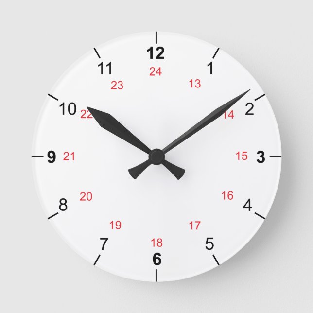 Horloge Ronde 24 Hour Wall Clock (Recto)