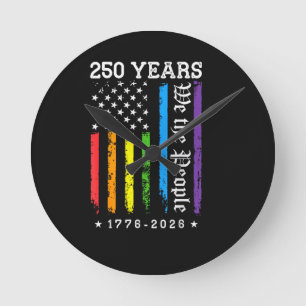 Horloge Ronde 250 Ans de Drapeau de Fierté LGBT Américain 250e A