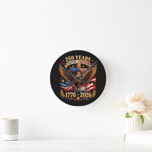 Horloge Ronde 250 Ans de Foi Liberté Aigle Patriotique