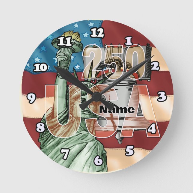 Horloge Ronde 250e anniversaire de la liberté USA (Recto)