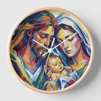 Horloge ronde 25,4 cm avec cadre en bois naturel