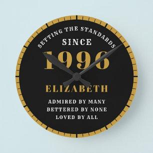 Horloge Ronde 30e anniversaire Né en 1996 Noir Or