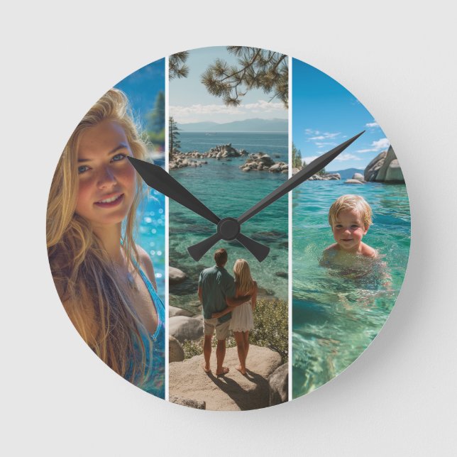 Horloge Ronde 3 Long Vertical Strip Boho Photo (Recto)