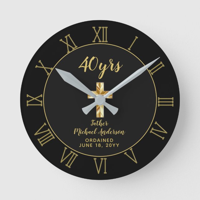 Horloge Ronde 40e anniversaire de l'Ordination Prêtre Jubilé d'o (Recto)