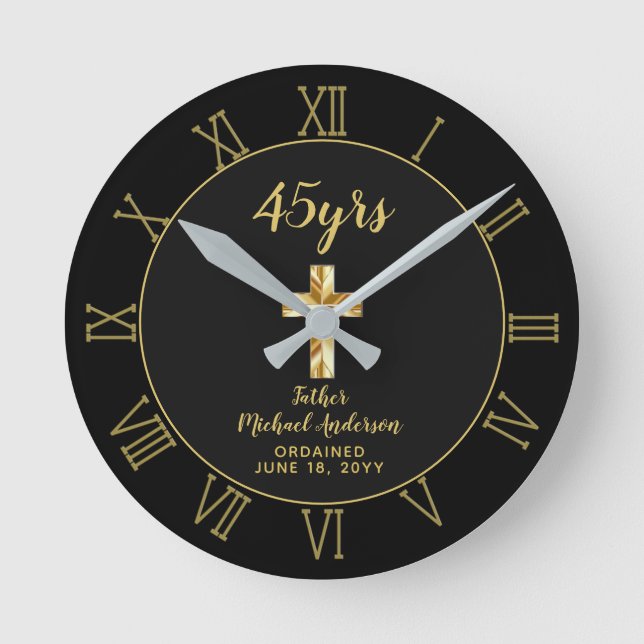 Horloge Ronde 45e anniversaire de l'Ordination Prêtre Jubilé d'o (Recto)