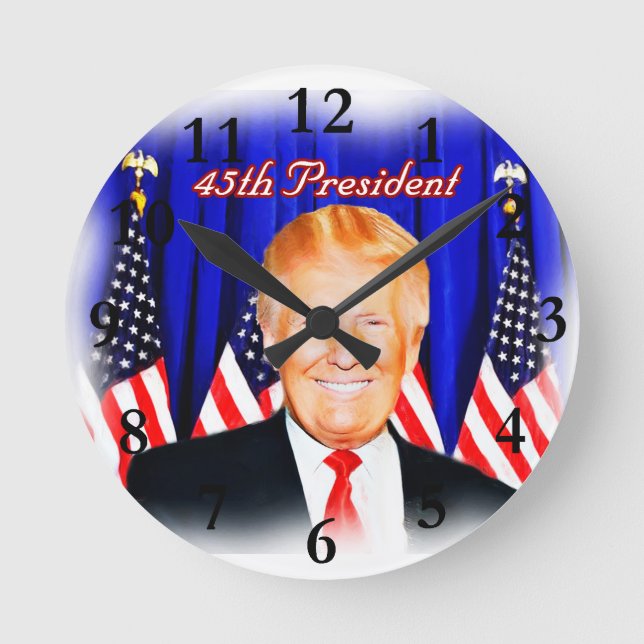 Horloge Ronde 45e Président-Donald Trump _ (Recto)