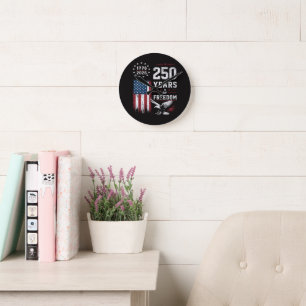 Horloge Ronde 4 juillet Amérique Drapeau américain Patriotique